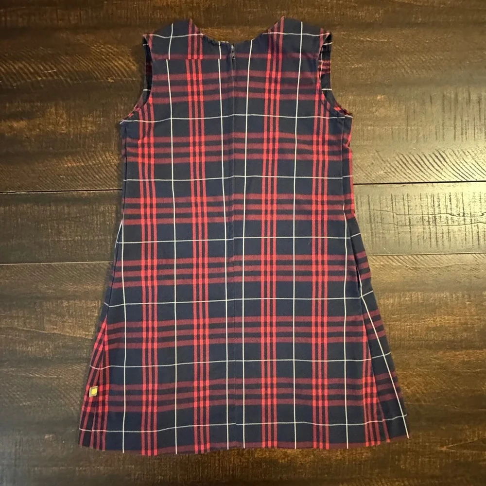 Dennis Uniform Plaid Pleated School Jumper Dress Navy Red 7 Girl Academic Preppy